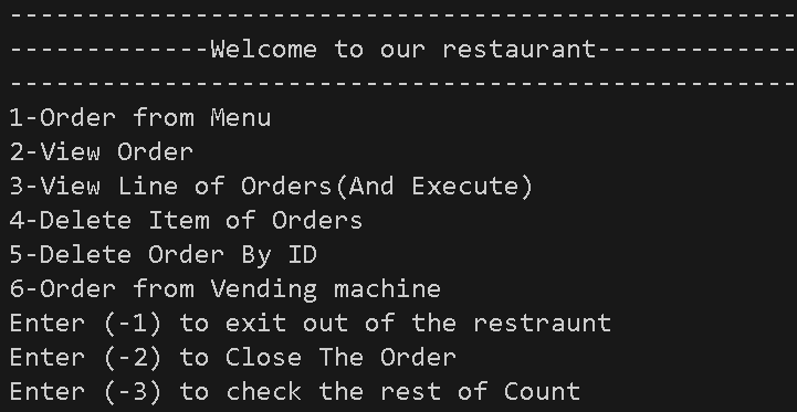 Restaurant Ordering System